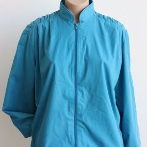 Vintage 80's Teal Blue Zip Up Lightweight Jacket